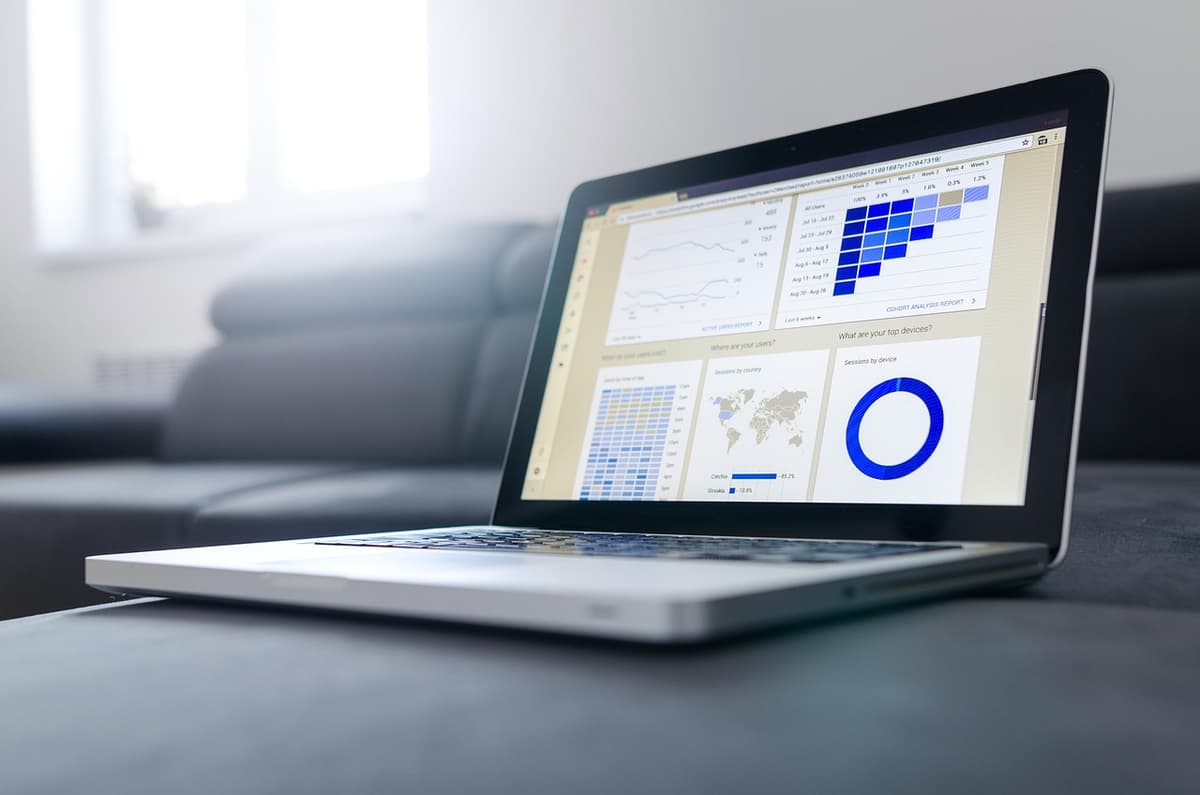 Marketing professional analyzing AI visibility data