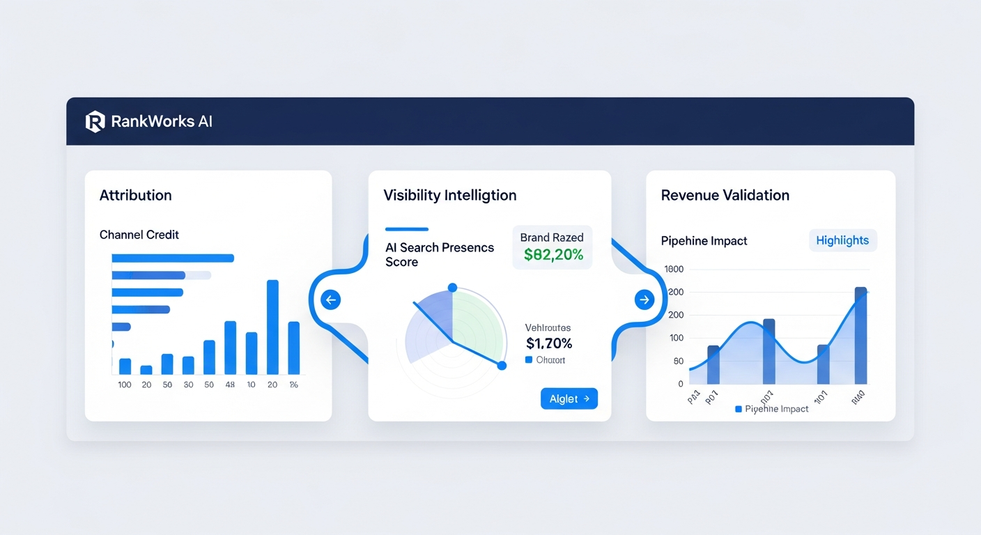 RankWorks AI decision intelligence platform combining attribution, visibility intelligence, and revenue measurement for marketing and go-to-market teams