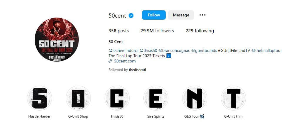 50cent Instagram account